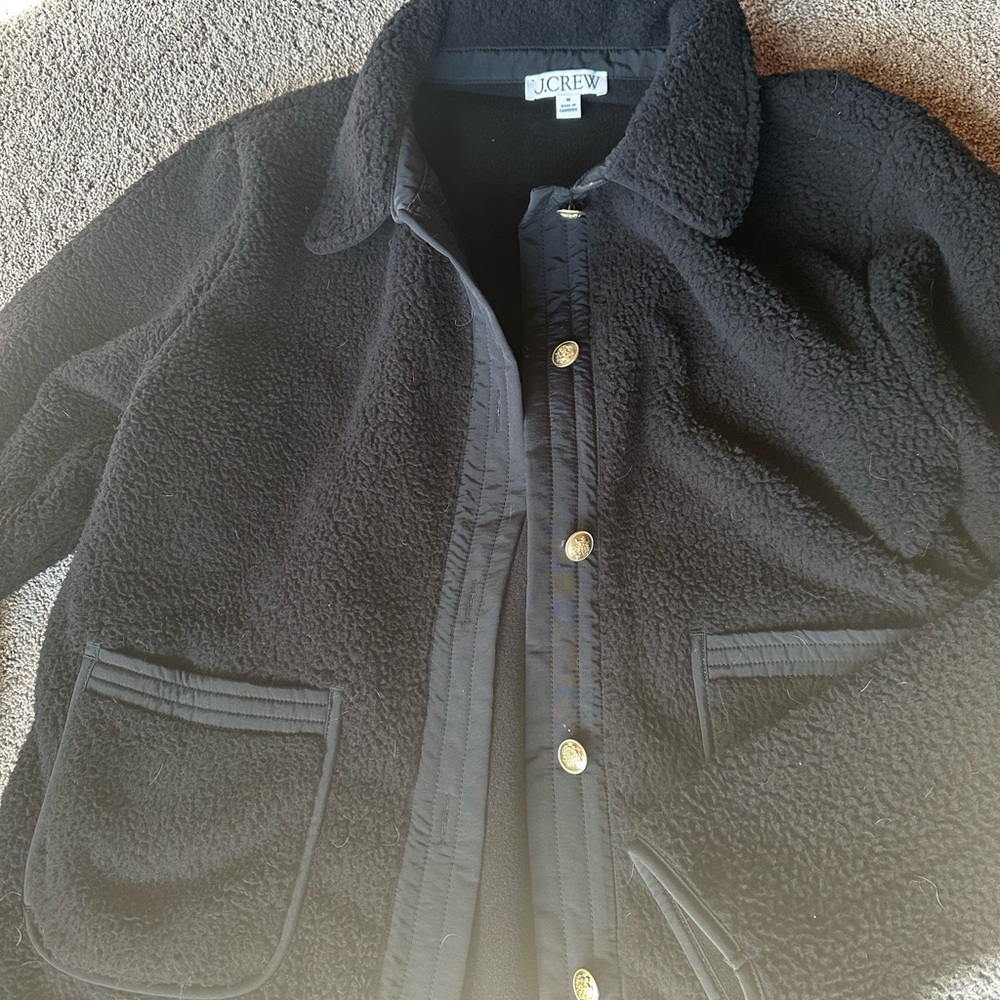 J.Crew Black Fleece Jacket/Cardigan-Medium